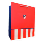 Large gift bag red crest and blue with lower stripes 30x12x40 cm